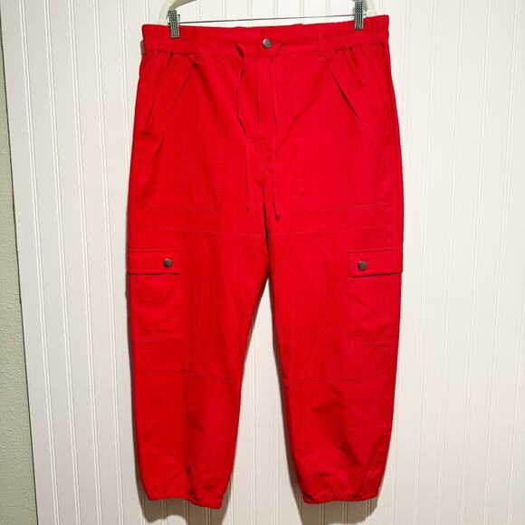 Cabi Red Quantum Cargo Jogger Pants Size Large - Picture 2 of 7